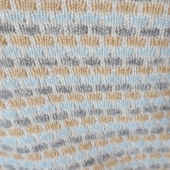 Juicy Couture 100% Cashmere Sweater Vest Ribbed Cream,Blue, Tan Knit Sleeveless - Picture 7 of 10